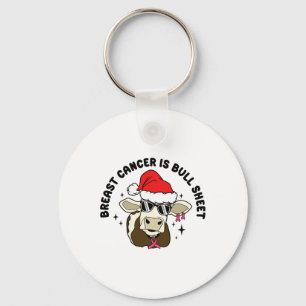 Breast Cancer Is Bull Sheet Funny Christmas Cow  Key Ring
