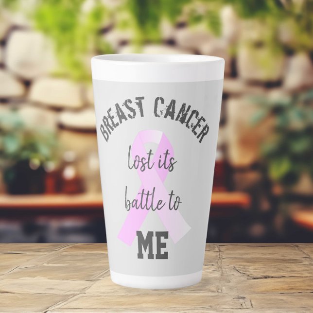 Breast Cancer Lost its Battle to ME | Survivor Latte Mug (Breast Cancer Lost its Battle to Me Latte Mug)