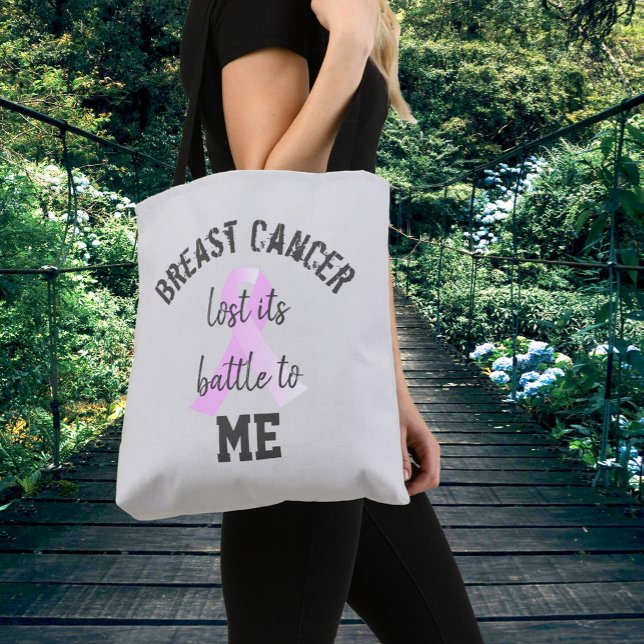 Breast Cancer Lost its Battle to ME | Survivor Tote Bag (Breast Cancer Lost its Battle to Me Tote Bag)