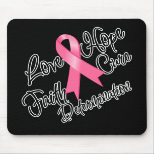 Breast Cancer Love Hope Determination Mouse Mat