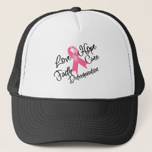 Breast Cancer Love Hope Determination Trucker Hat