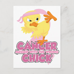 Breast Cancer Messed With The Wrong Chick Postcard
