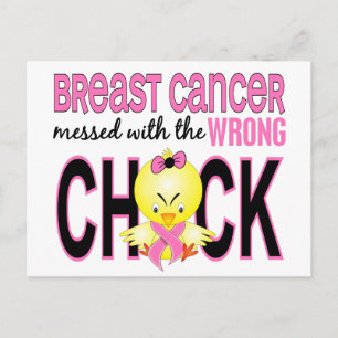Breast Cancer Messed With Wrong Chick Postcard