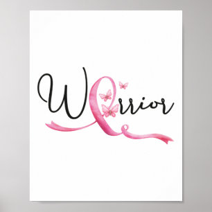 Breast Cancer Month Butterflies Pink Ribbon Women' Poster
