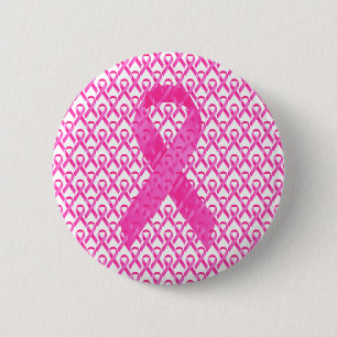 Breast Cancer Month Pink Ribbon 6 Cm Round Badge