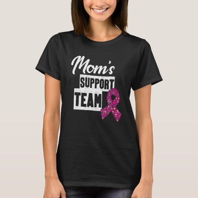Breast Cancer Mum Support Pink Ribbon Breast T-Shirt (Front)