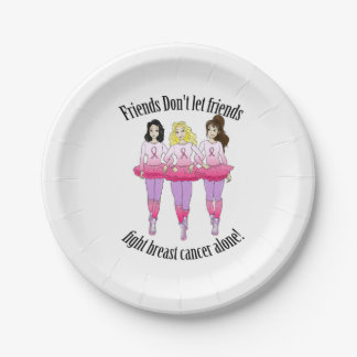 Breast cancer: No one fights alone Paper Plate