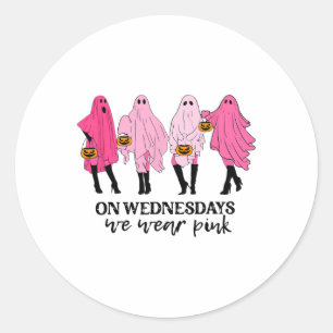 Breast Cancer On Wednesday We Wear Pink  Classic Round Sticker