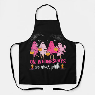 Breast Cancer On Wednesday We Wear Pink Ghost Hall Apron