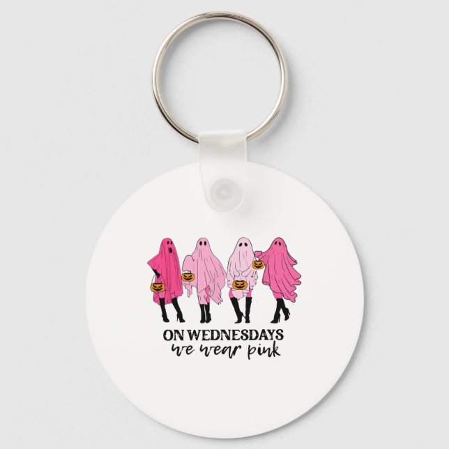 Breast Cancer On Wednesday We Wear Pink  Key Ring (Front)