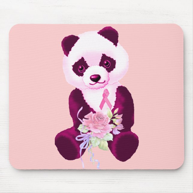 Breast Cancer Panda Bear Mouse Mat (Front)