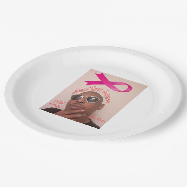 Breast Cancer Paper Plate (Angled)