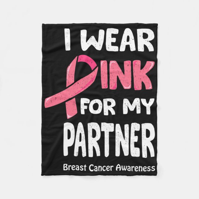 Breast Cancer Partner T Shirt  Fleece Blanket (Front)