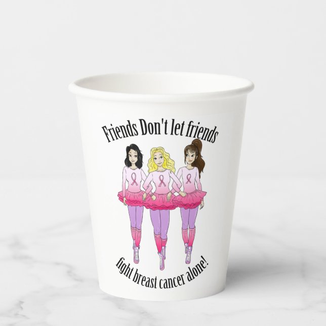 Breast Cancer party: No one fights alone! Paper Cups (Front)