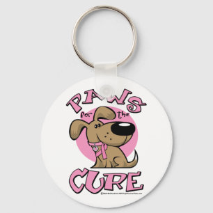 Breast Cancer Paws for the Cure Dog Key Ring