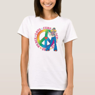 Breast Cancer Peace Love Cure T-Shirt