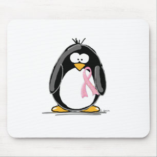 Breast Cancer Penguin Mouse Mat