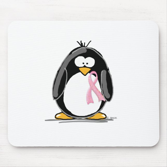 Breast Cancer Penguin Mouse Mat (Front)