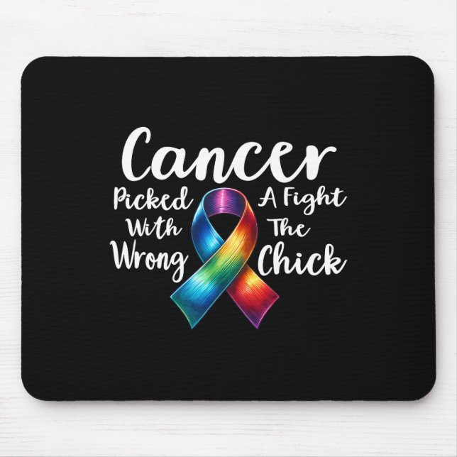 Breast Cancer Picked A Fight With The Wrong Chick  Mouse Mat (Front)