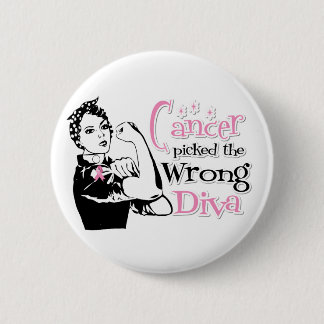 Breast Cancer Picked The Wrong Diva 6 Cm Round Badge