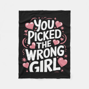 Breast Cancer Picked The Wrong Girl Performance Fleece Blanket