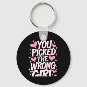 Breast Cancer Picked The Wrong Girl Performance Key Ring