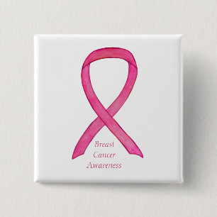 Breast Cancer Pink Awareness Ribbon Custo Art Pins