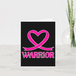 Breast Cancer Pink Heart Warrior Ribbon Awareness Card