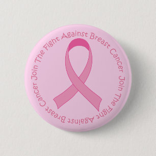 Breast Cancer Pink Ribbon 6 Cm Round Badge
