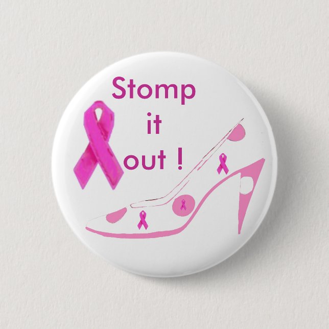 Breast Cancer Pink Ribbon 6 Cm Round Badge (Front)
