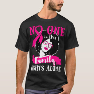 Breast Cancer Pink Ribbon African American Black T-Shirt