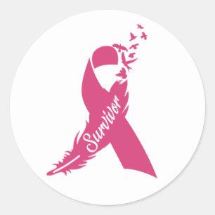 Breast Cancer Pink Ribbon Awareness Stickers