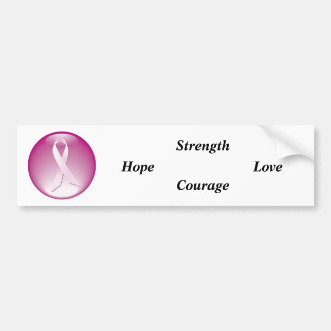 Breast Cancer Pink Ribbon Bumper Sticker (Front)