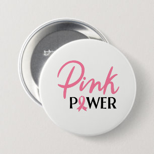 Breast Cancer Pink Ribbon Button Pin