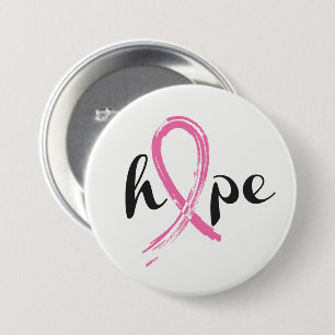 Breast Cancer Pink Ribbon Button Pin