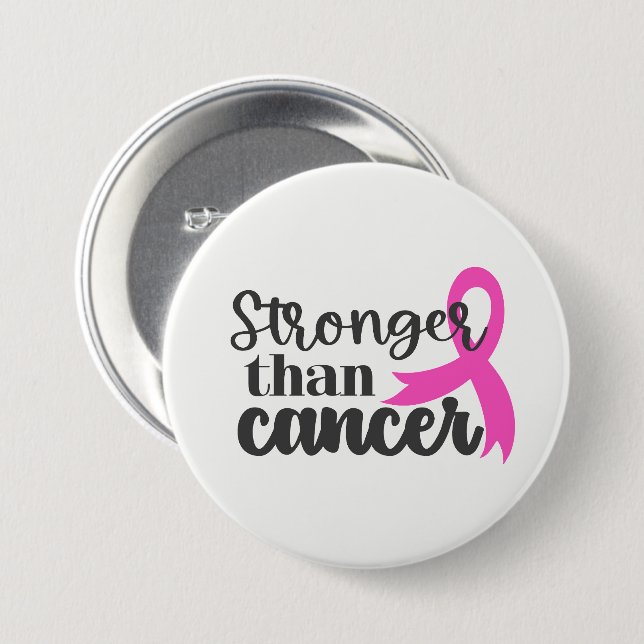 Breast Cancer Pink Ribbon Button Pin (Front & Back)