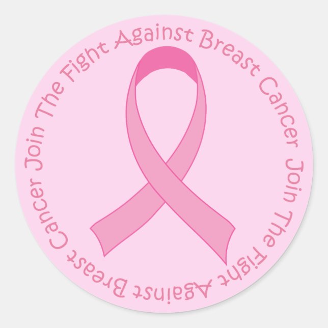 Breast Cancer Pink Ribbon Classic Round Sticker (Front)