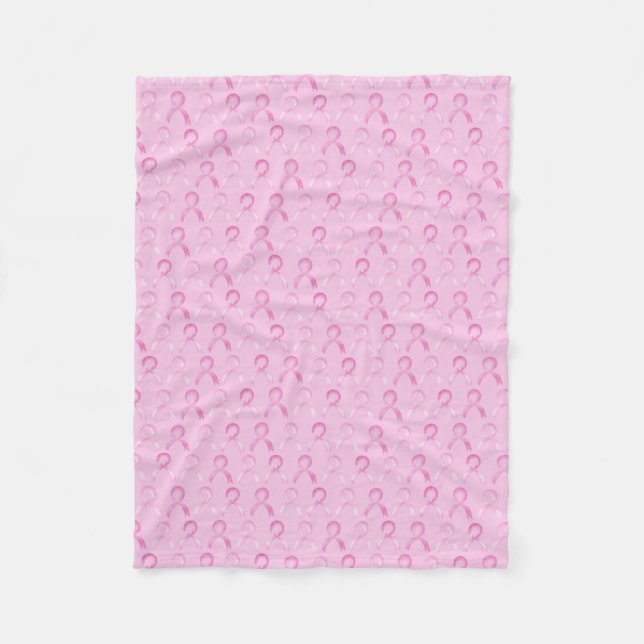 Breast Cancer, Pink Ribbon, Fleece Blanket #gift (Front)