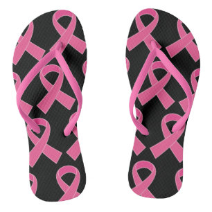 Breast Cancer Pink Ribbon Flip Flops Sandals