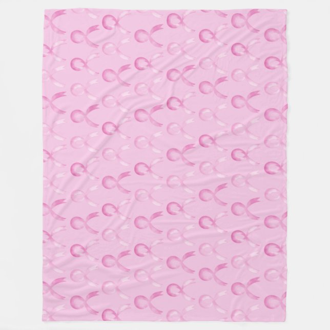 Breast Cancer Pink Ribbon Horizontal #breastcancer Fleece Blanket (Front)