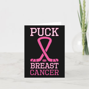 Breast Cancer Pink Ribbon Ice Hockey Cancer Day Card