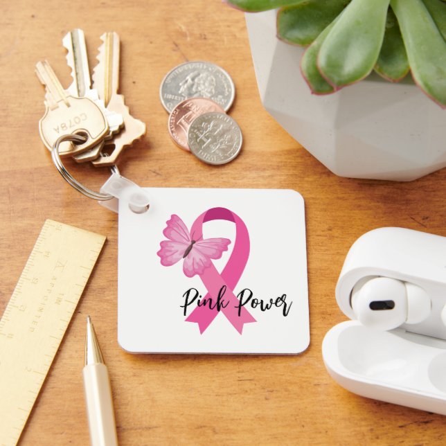 Breast Cancer Pink Ribbon Keychain (Desk)