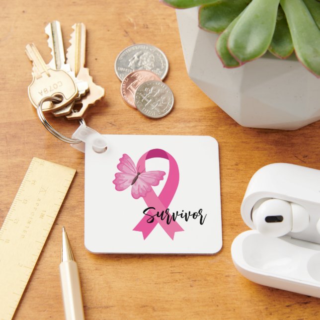 Breast Cancer Pink Ribbon Keychain (Desk)