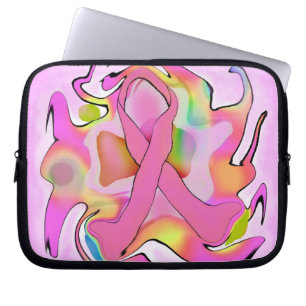 Breast Cancer Pink Ribbon Laptop Sleeve