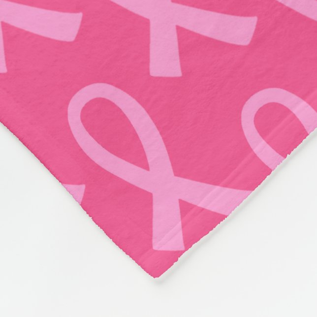 Breast Cancer Pink Ribbon Pattern Fleece Blanket (Corner)