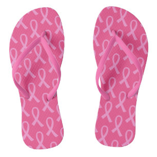Breast Cancer Pink Ribbon Pattern Flip Flops