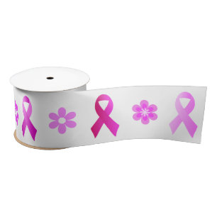 Breast Cancer Pink Ribbon Satin Ribbon
