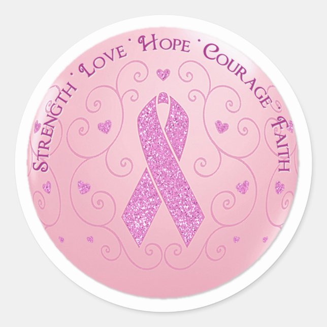 Breast Cancer Pink Ribbon Stickers (Front)