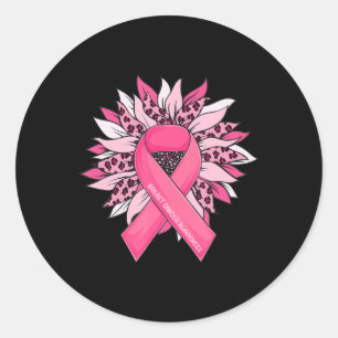 Breast Cancer Pink Ribbon Sunflower Breast Cancer  Classic Round Sticker