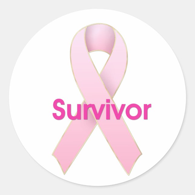 Breast Cancer Pink Ribbon - Survivor Stickers (Front)